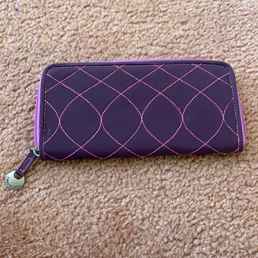 Travelon brand purple and pink travel wallet, never used